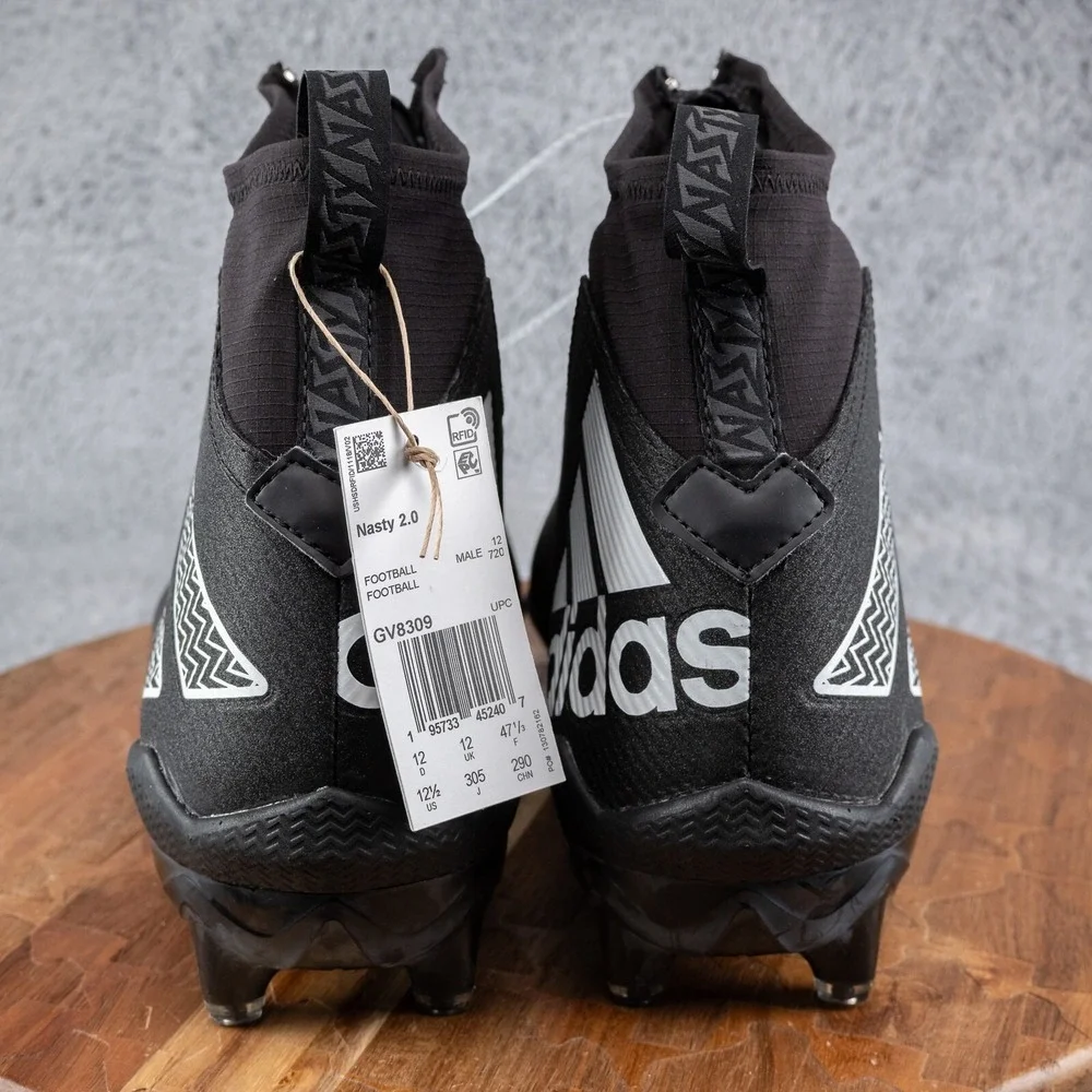ADIDAS NASTY FLY 2.0 FOOTBALL CLEATS BLACK METALLIC‎ GV8309 MENS SIZE 12.5  $140